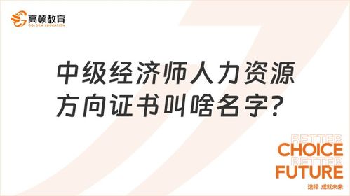 中級(jí)經(jīng)濟(jì)師人力資源方向證書(shū)叫啥名字